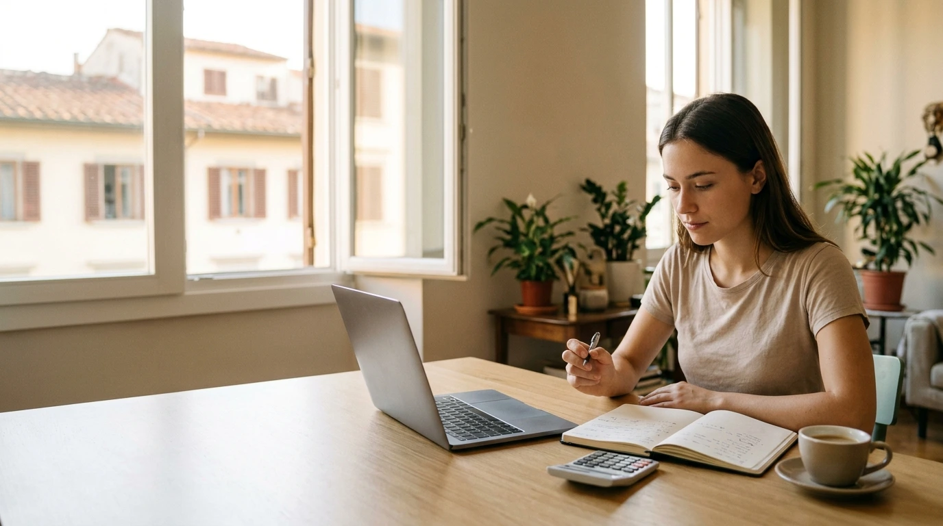 International student planning the cost of studying in Italy.